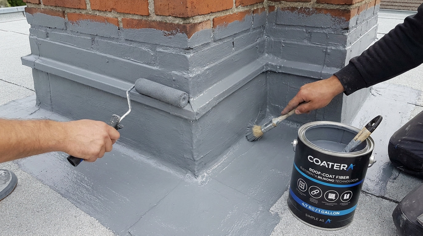 ROOF-COAT FIBER Silicone roof waterproofing reinforced with fiberglass