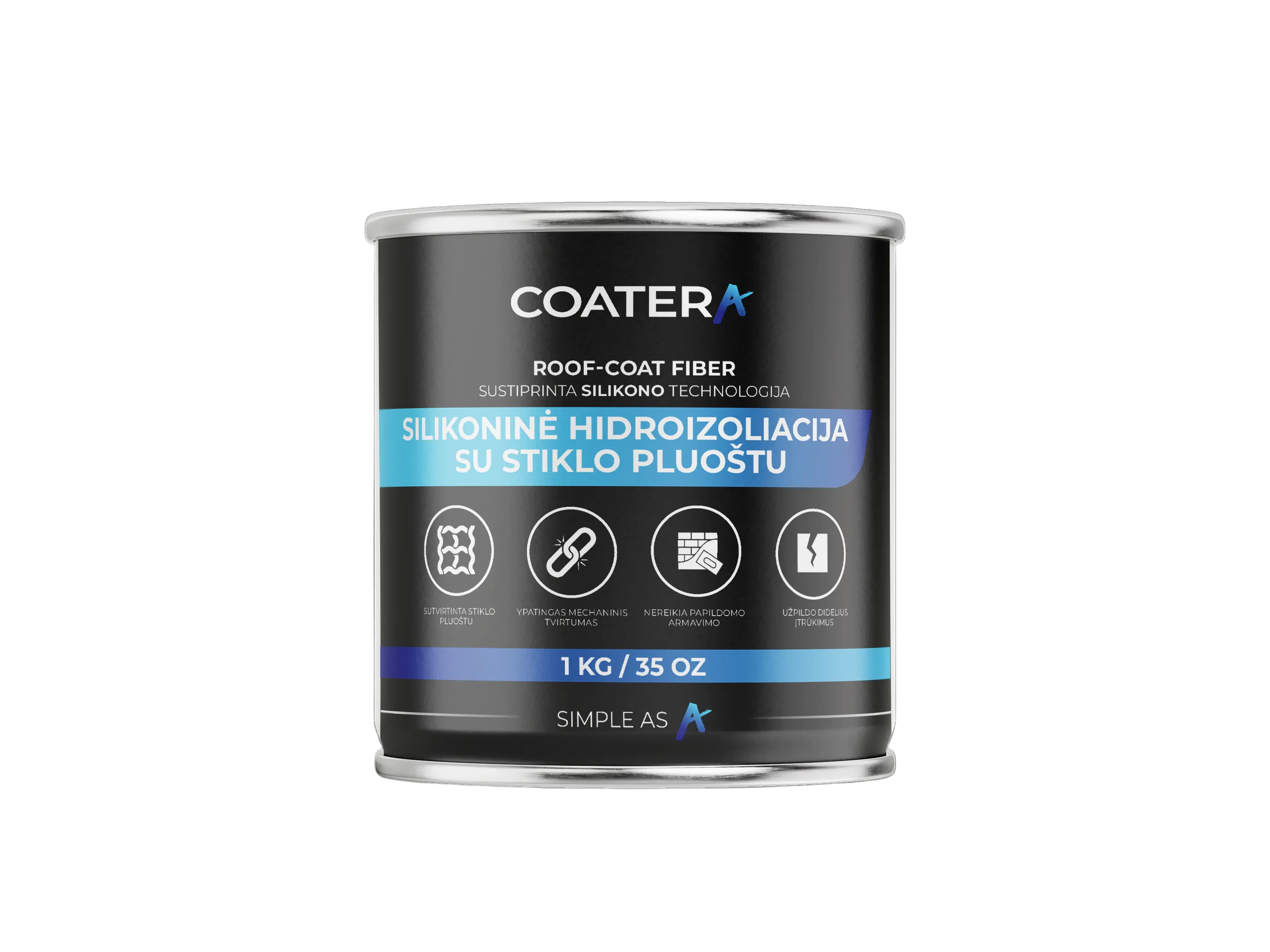 ROOF-COAT FIBER Silicone roof waterproofing reinforced with fiberglass